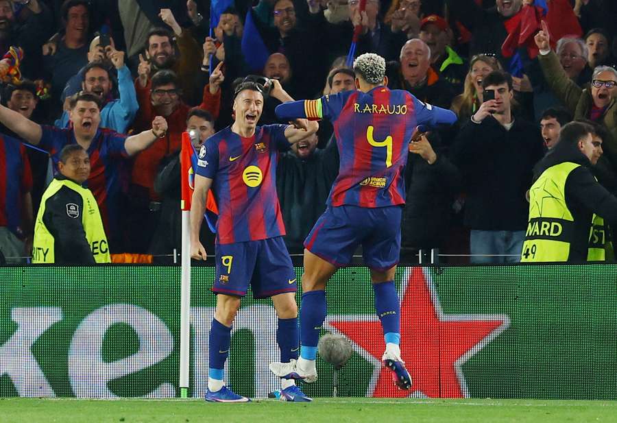 L'esultanza di Lewandowski