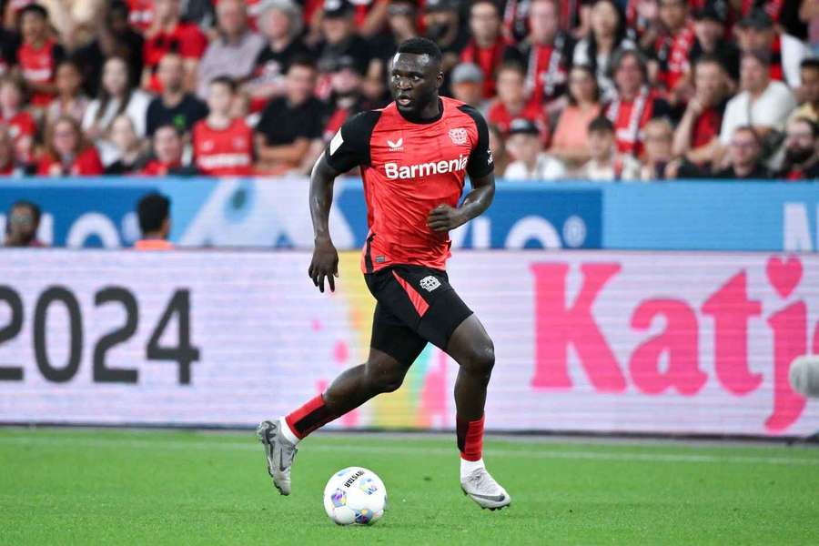 Victor Boniface in action during the German Super Cup