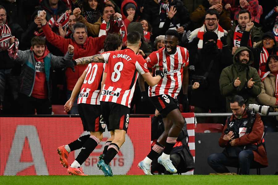El Athletic celebra el gol de Iñaki