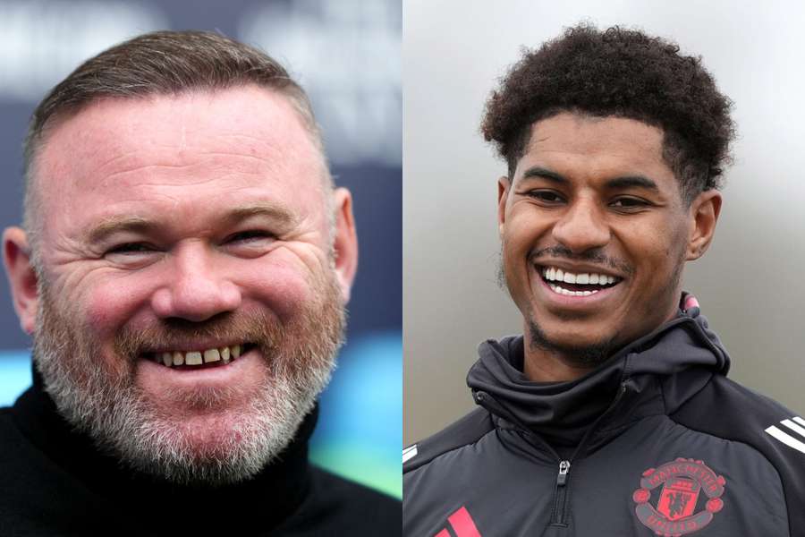 Wayne Rooney și Marcus Rashford