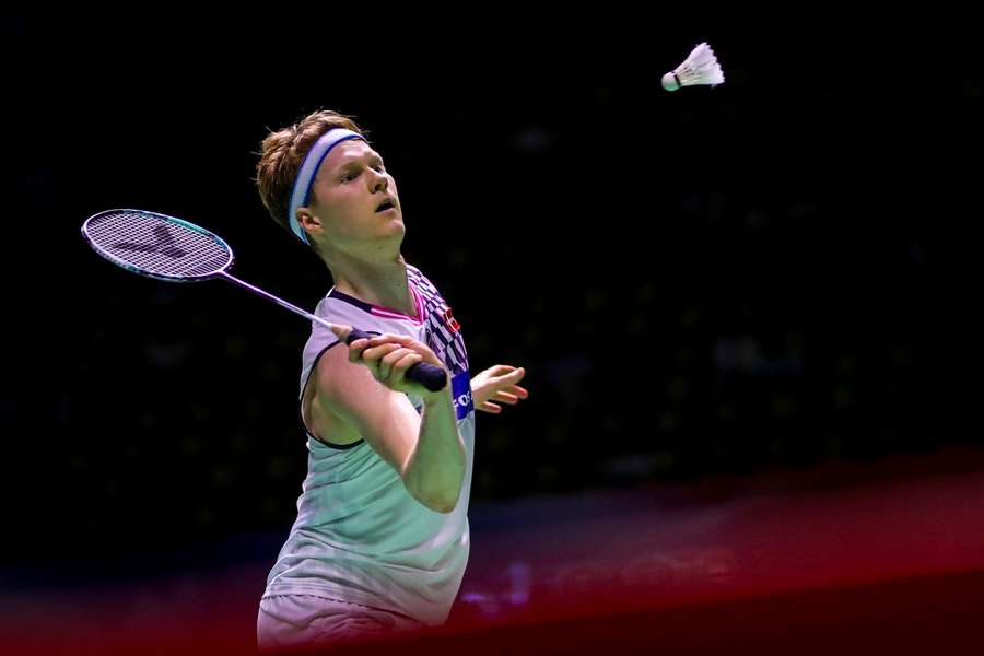 Anders Antonsen in action during the Thailand Open