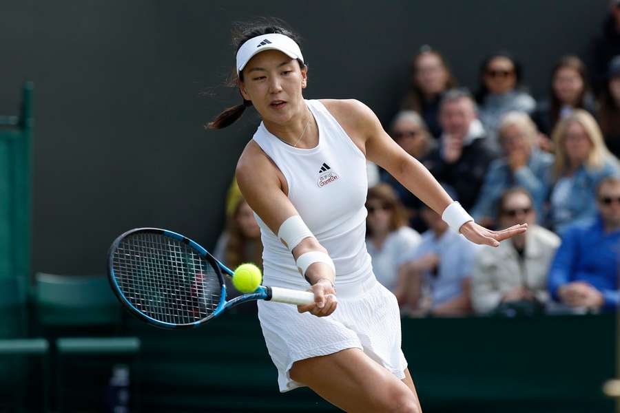 Wang Xinyu in action at Wimbledon