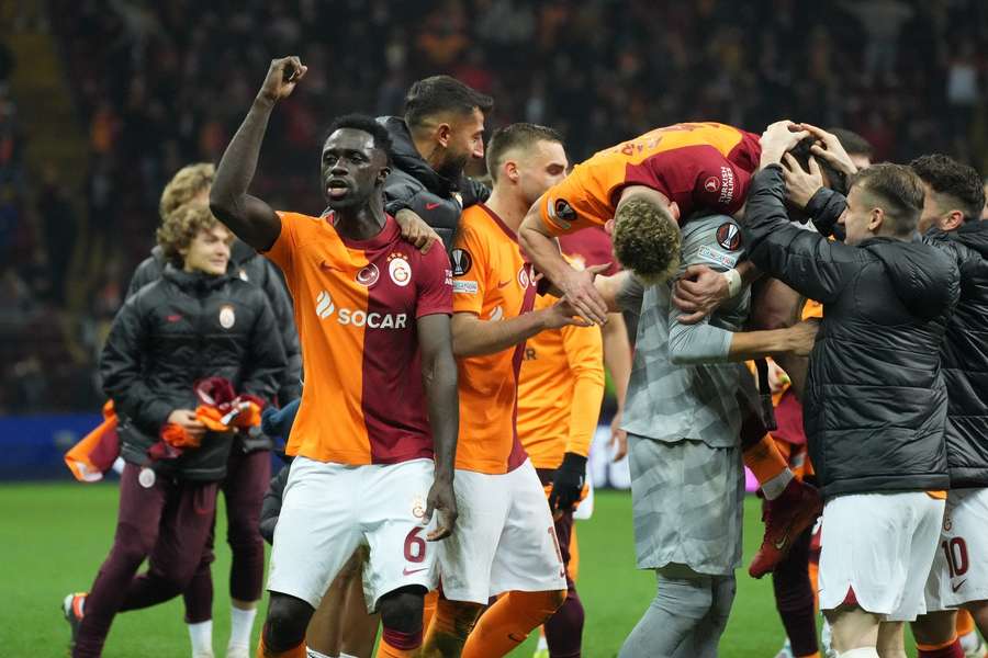 Galatasaray slaví výhru nad Spartou.