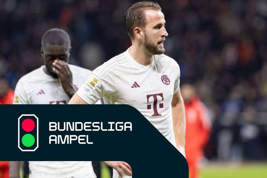 Die enttäuschten Bayern-Stars Upamecano und Kane.