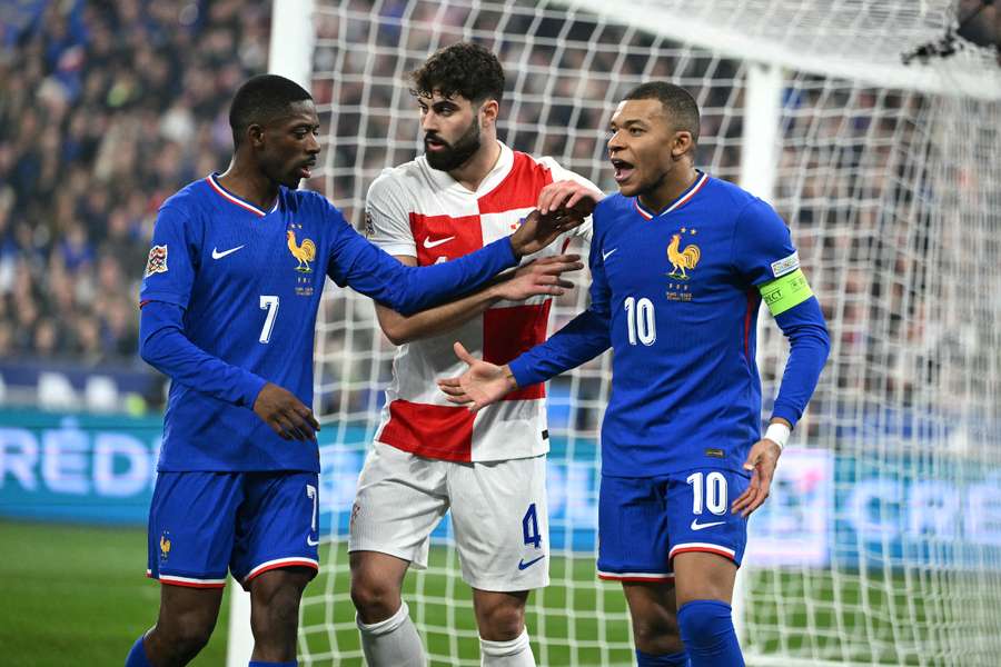 Mbappé y Dembélé, con Francia en la Nations League ante Croacia
