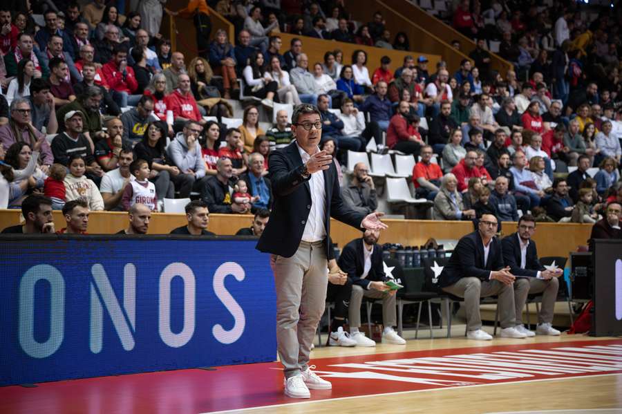 Fotis Katsikaris, en su debut con el Bàsquet Girona