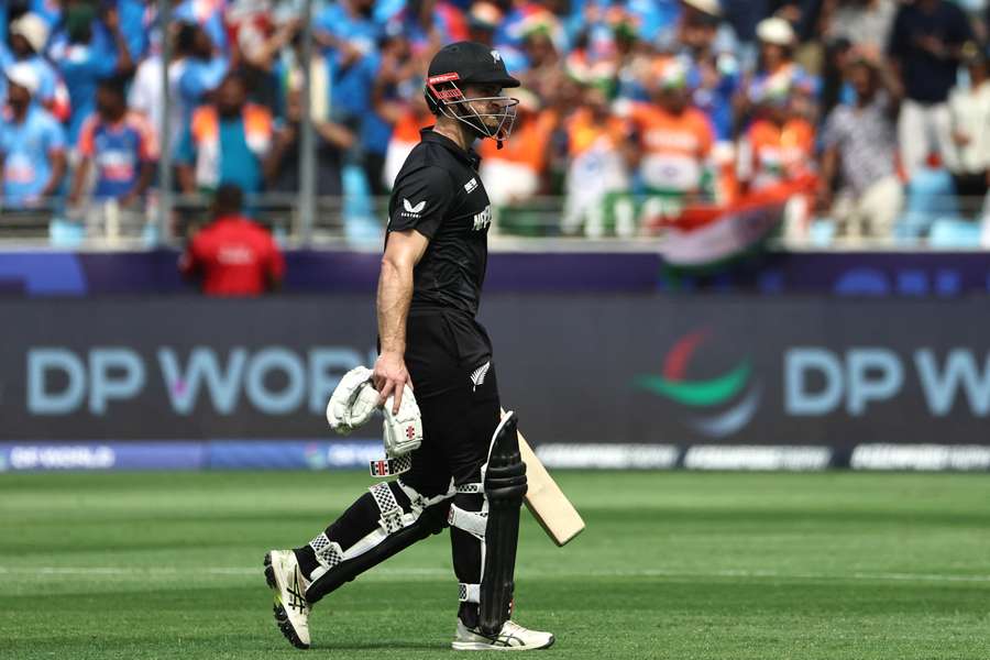 Kane Williamson departs after being dismissed in the final of the 2025 ICC Champions Trophy.  Kane Williamson departs after being dismissed in the final of the 2025 ICC Champions Trophy.