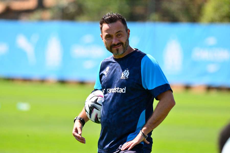 De Zerbi à l'entraînement fin-août.