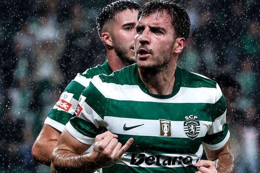 Fotis Ioannidis celebra pelo Sporting Fotis Ioannidis celebra pelo Sporting