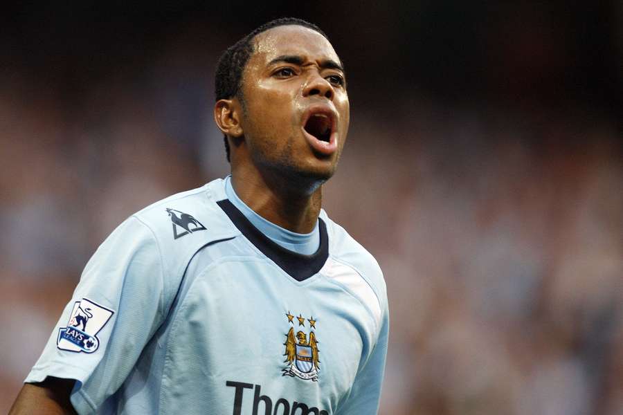Robinho em ação pelo City na Premier League em 2008