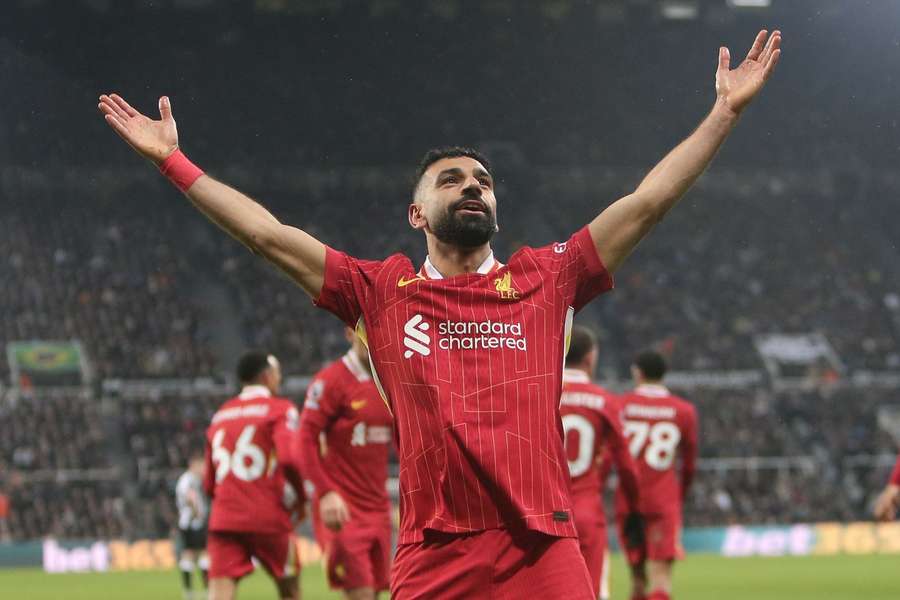 Salah sărbătorește după ce a marcat împotriva lui Newcastle