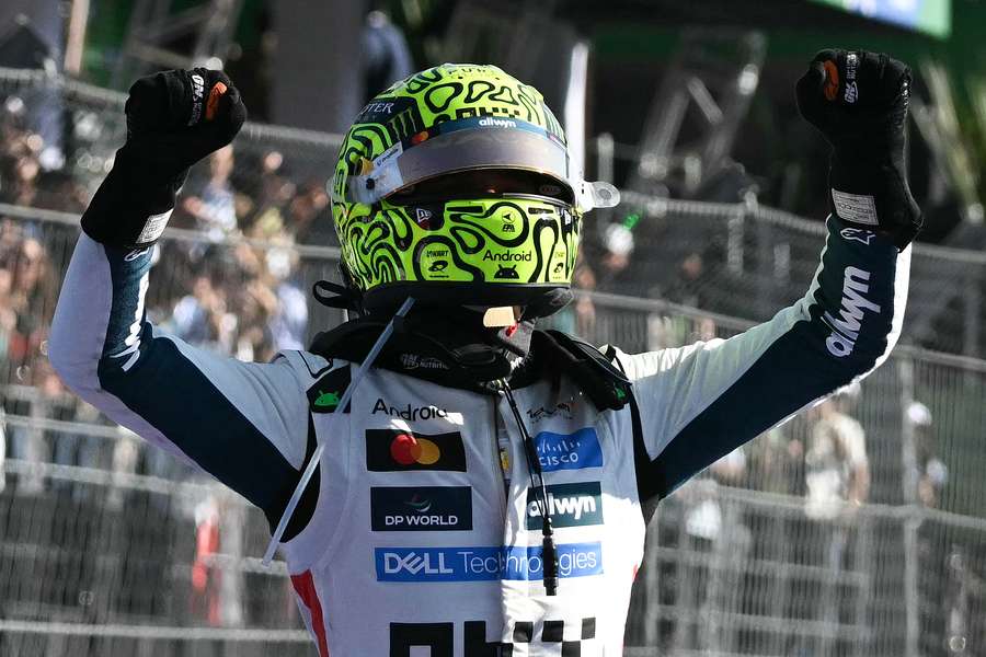 Lando Norris celebrates after winning the Mexico Grand Prix to lead the championship table Lando Norris celebrates after winning the Mexico Grand Prix to lead the championship table