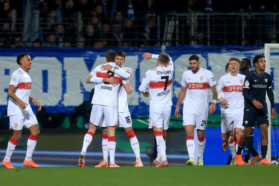 Der VfB bejubelt das 1:0