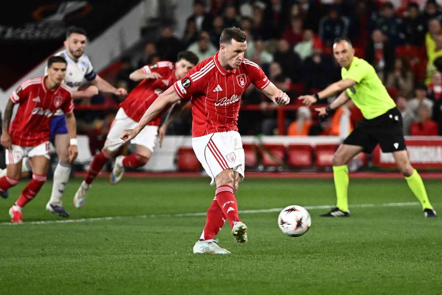 Chris Wood scores the winning goal from the penalty spot
