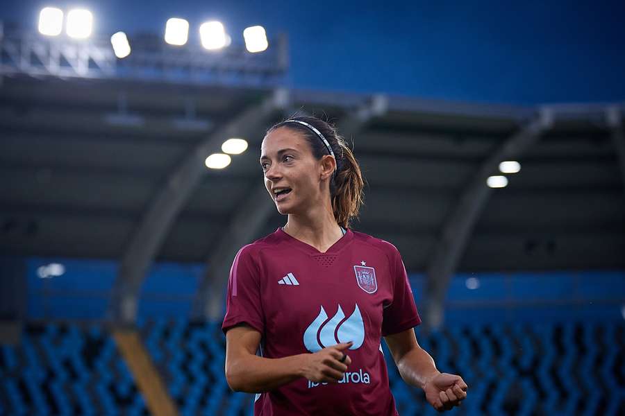 Aitana Bonmatí, durante uma sessão de treino da seleção espanhola 