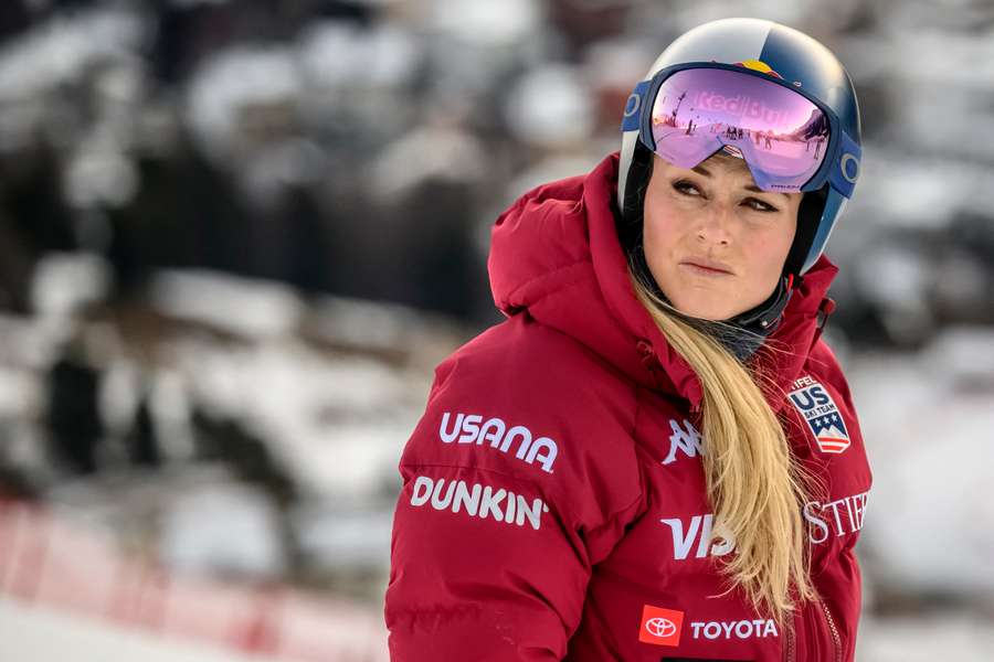 Lindsey Vonn looks on during the Women's Super G event (2025)