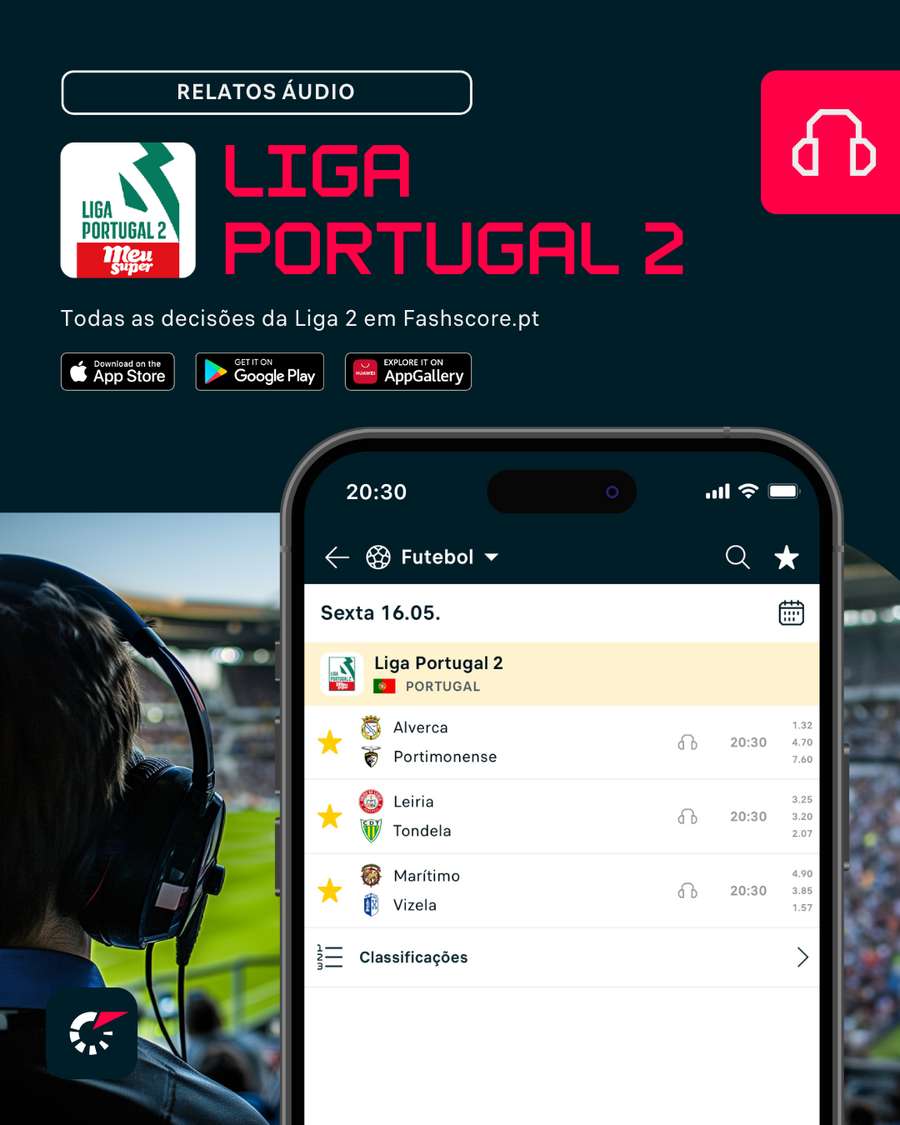 Acompanhe a luta pela subida no Flashscore Acompanhe a luta pela subida no Flashscore