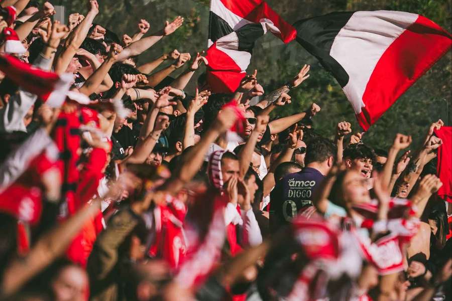 Adeptos do SC Braga no apoio à equipa