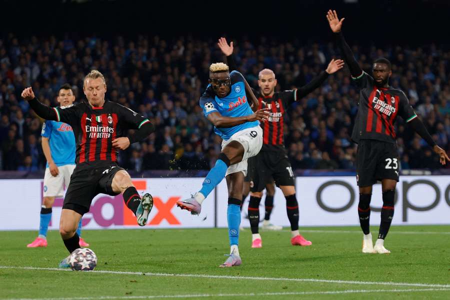 Victor Osimhen in action for AC Milan in last year's Champions League