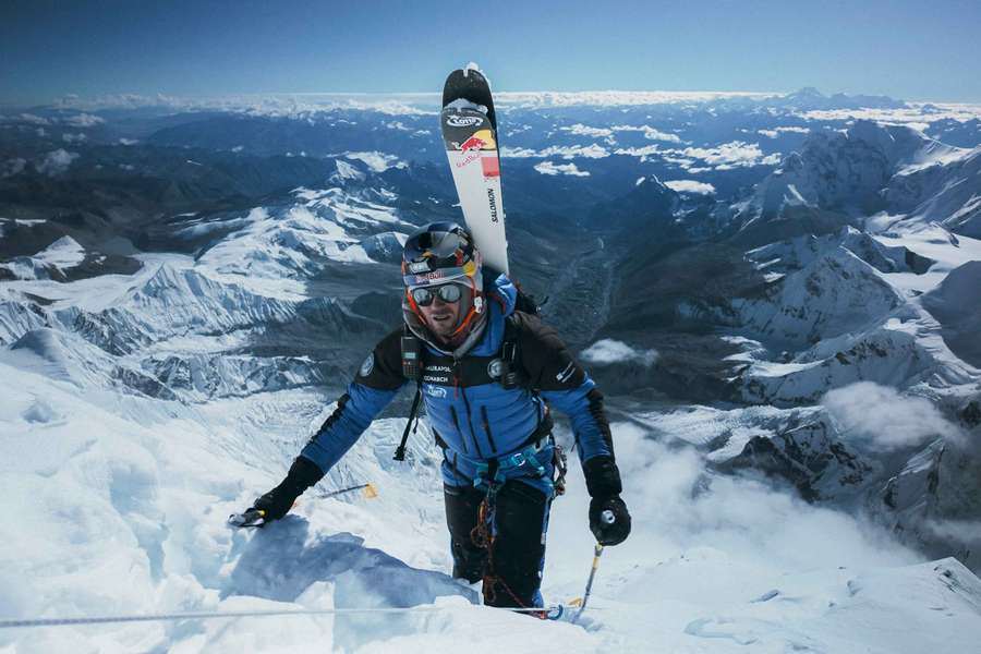 Andrzej Bargiel sur les flancs de l'Everest lundi.
