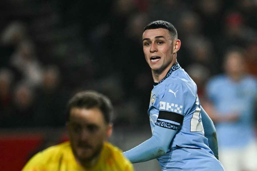 Foden marcou duas vezes em Brentford 2x2 Manchester City