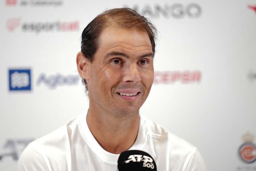 Rafa Nadal auf der Pressekonferenz beim ATP-Turnier in Barcelona.
