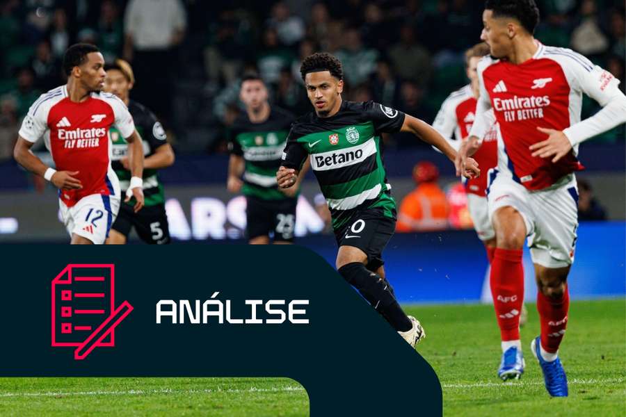 Marcus Edwards, do Sporting, durante o jogo da contra o Arsenal em 2024/25 Marcus Edwards, do Sporting, durante o jogo da contra o Arsenal em 2024/25