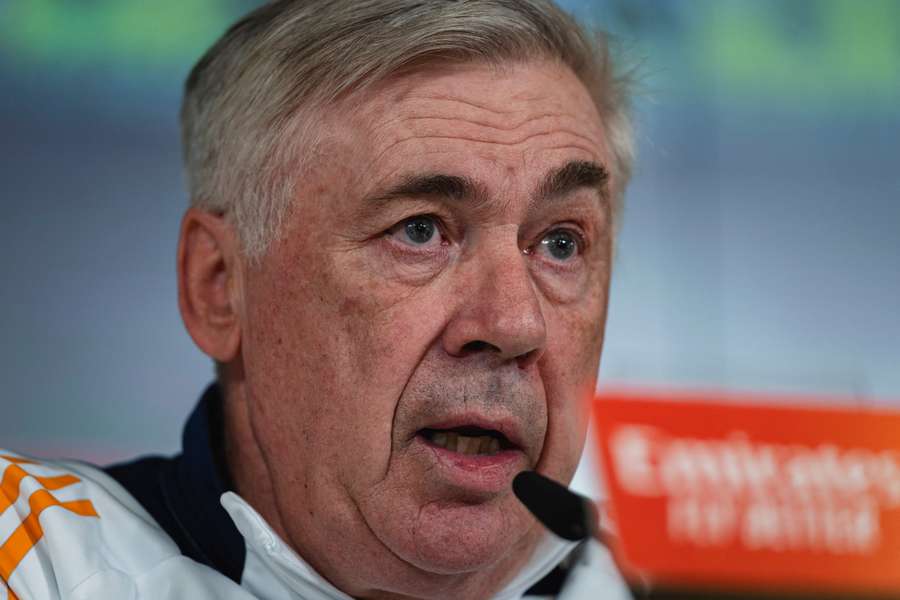 Ancelotti, en rueda de prensa.