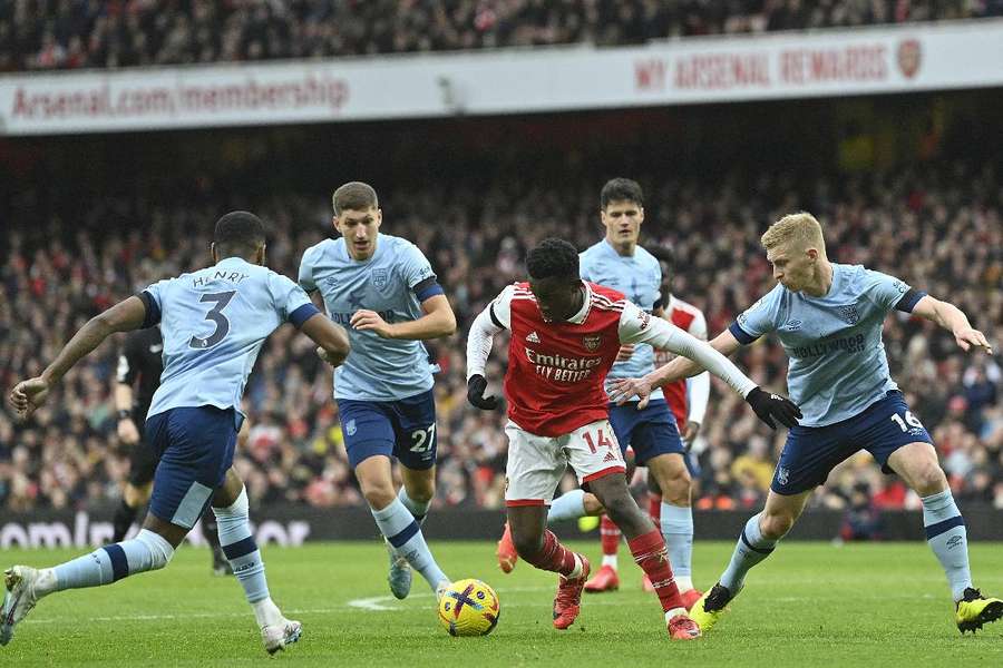 Marcação do Brentford foi implacável sobre o Arsenal