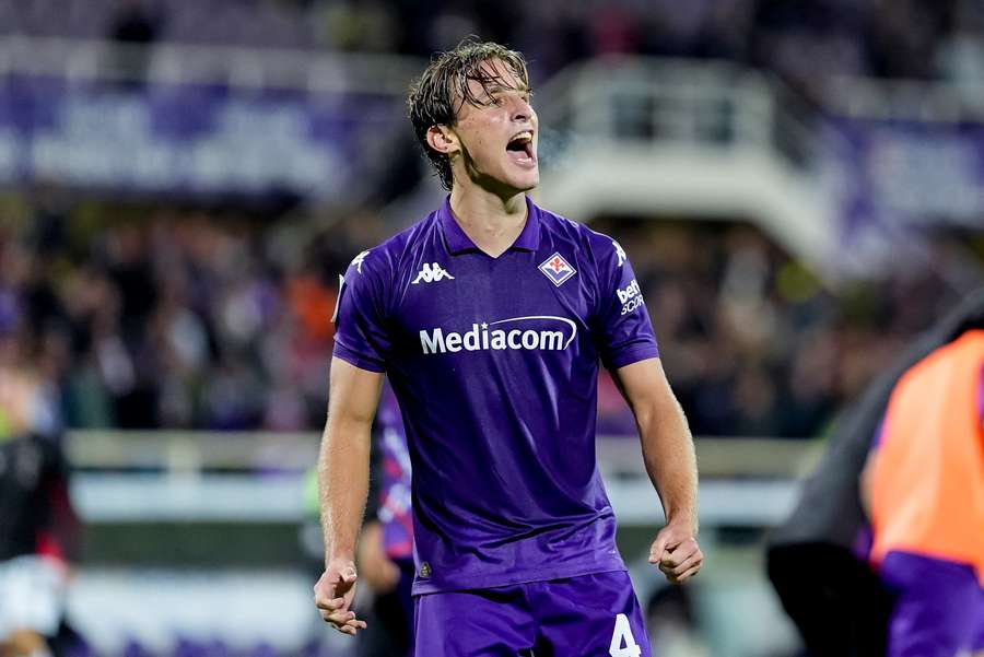 Edoardo Bove, durante el Fiorentina-Milán