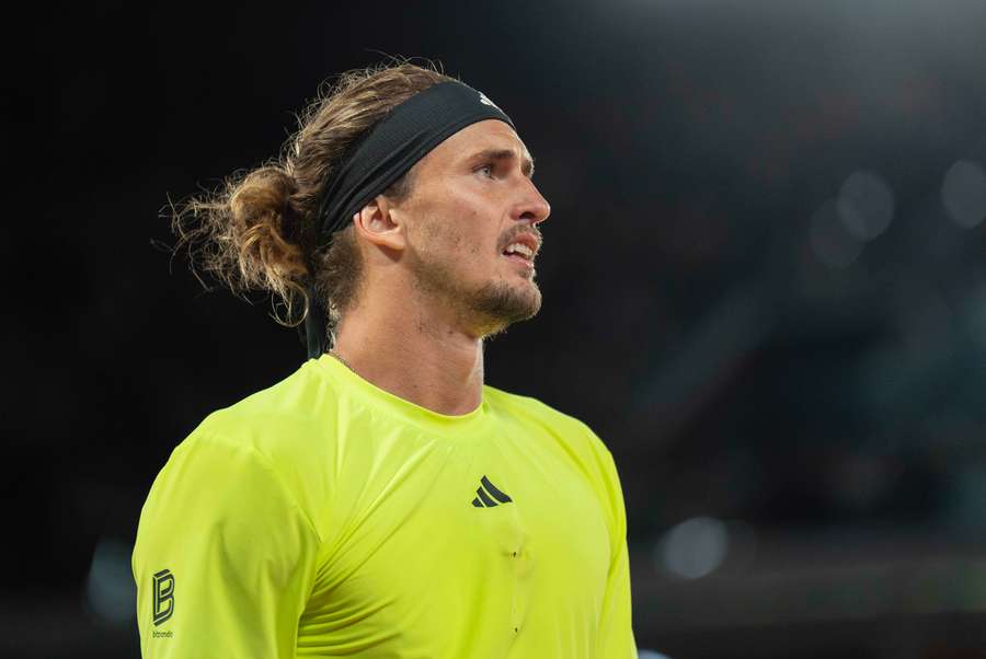 Zverev during his match against Djokovic at Roland Garros