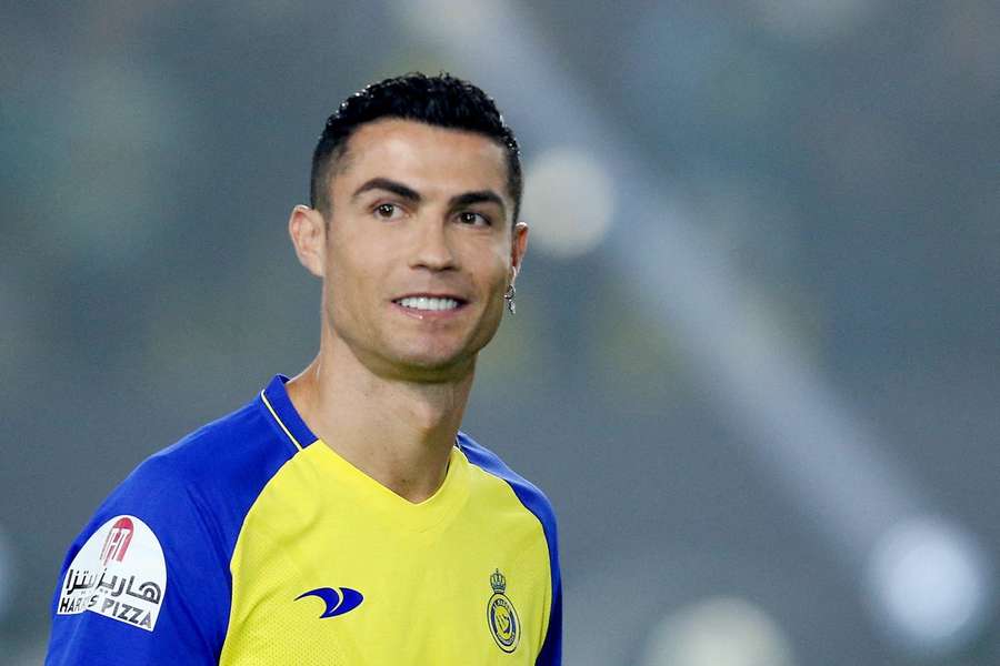 Ronaldo during his unveiling at Al-Nassr