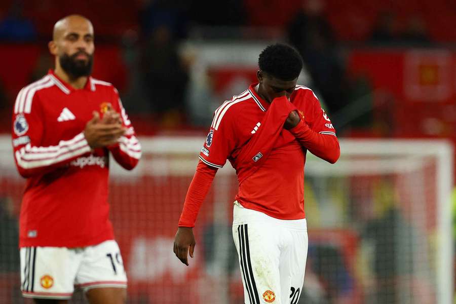 Die Spieler von Manchester United nach dem Unentschieden gegen Tottenham Hotspur