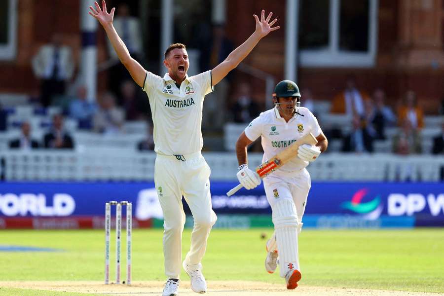Josh Hazlewood in action for Australia