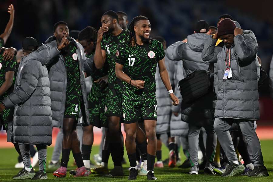 Nigeria's Alex Iwobi celebrates with his team after winning the Africa Cup of Nations quarter-final against Algeria Nigeria's Alex Iwobi celebrates with his team after winning the Africa Cup of Nations quarter-final against Algeria