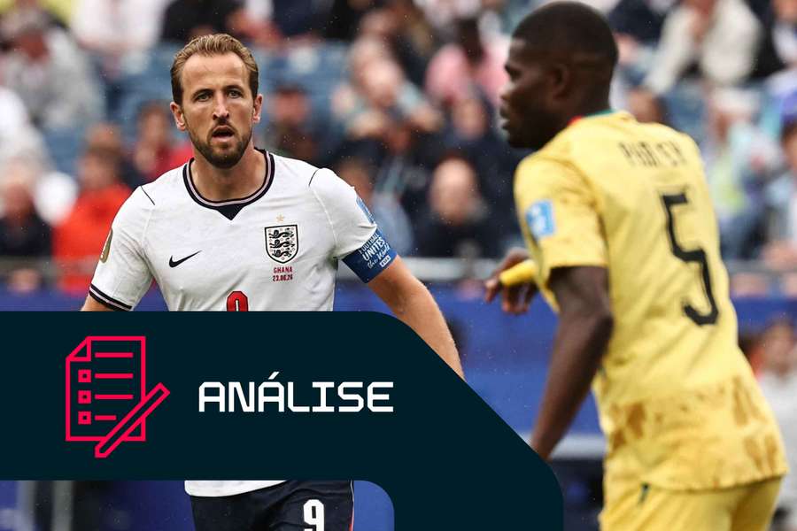 Harry Kane da Inglaterra em ação frente ao Gana