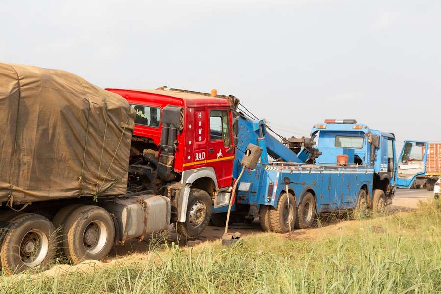 Die Unfallstelle zwischen zwischen Lagos und Ibadan