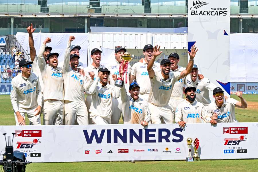 New Zealand players celebrate their victory