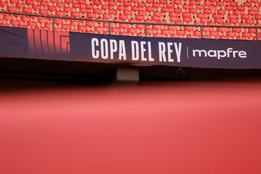 Copa Del Rey signage inside the stadium before the last final Copa Del Rey signage inside the stadium before the last final