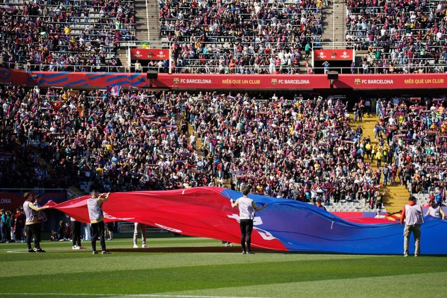 El estadio de Montjuïc en el Barça-Girona de la pasada temporada