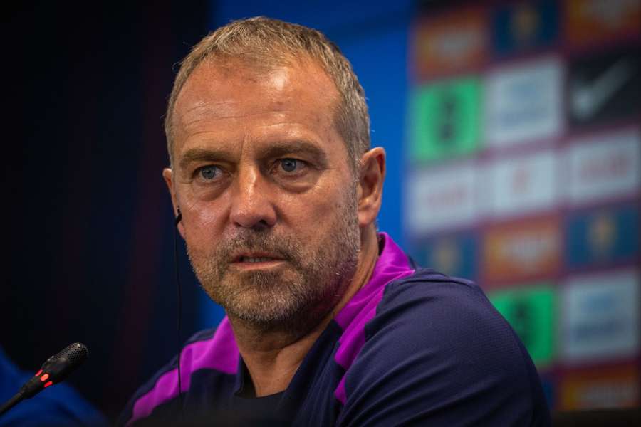 Hansi Flick, durante su comparecencia en la previa del partido ante el Getafe
