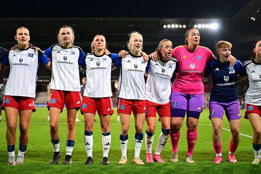 Die HSV-Damen nach dem Rekordspiel im DFB-Pokal.