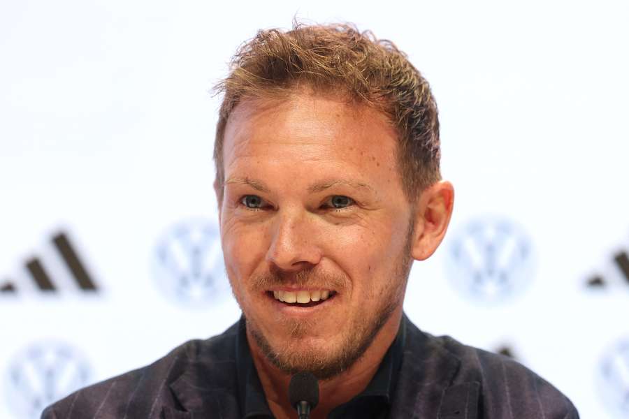 Germany boss Nagelsmann during the squad announcement