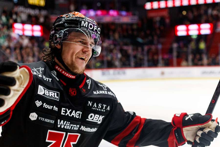 William Wikman celebrates his goal for Orebro