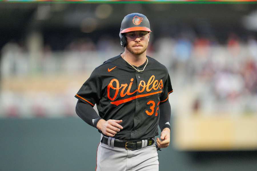 Baltimore Orioles first baseman Ryan O'Hearn walks to the dugout in the sixth inning against the Minnesota Twins