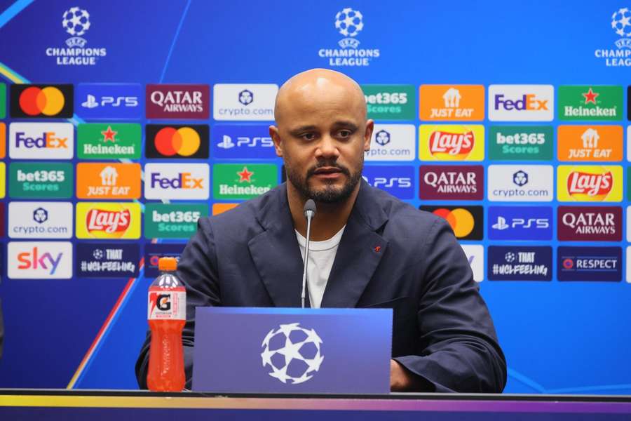 Vincent Kompany auf der Pressekonferenz am Montag.