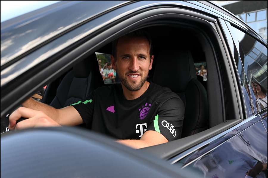 Harry Kane auf einem PR-Termin der Bayern