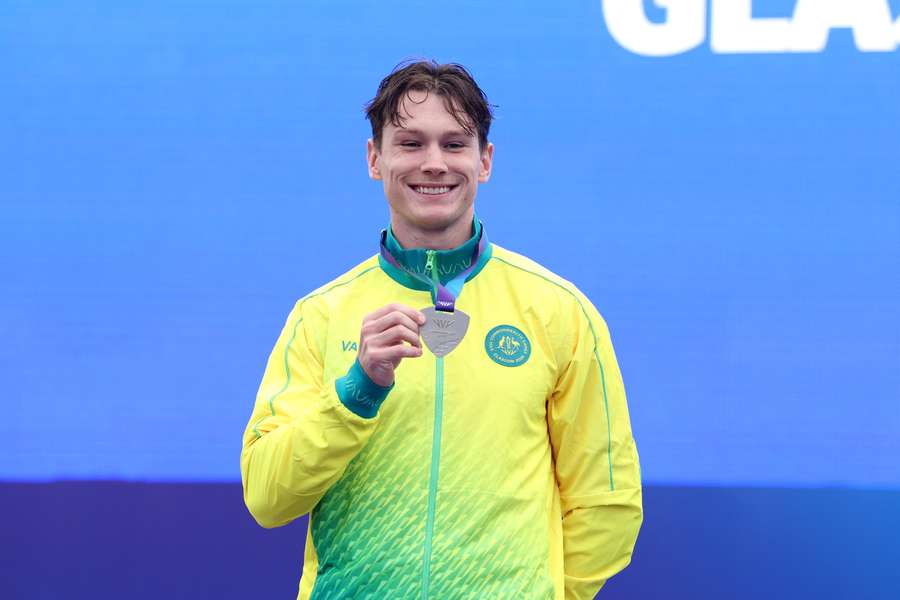 Lachlan Kennedy poses with his Commonwealth Games medal.