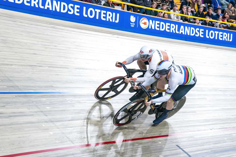 Jeffrey Hoogland en Harrie Lavreysen zij aan zij