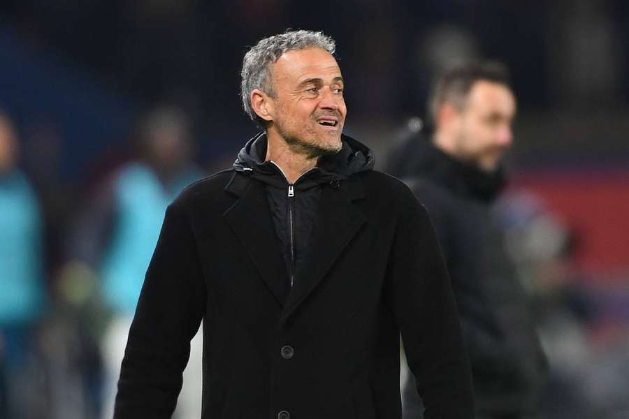 Luis Enrique lors du Classique au Parc des Princes. 